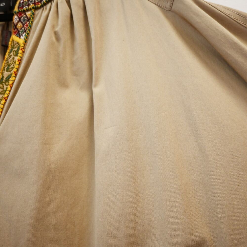 Etro Milano Embroidered Neck Tan Cotton Blend Tunic Dress Size 42 Approx US 6 - Picture 10 of 13